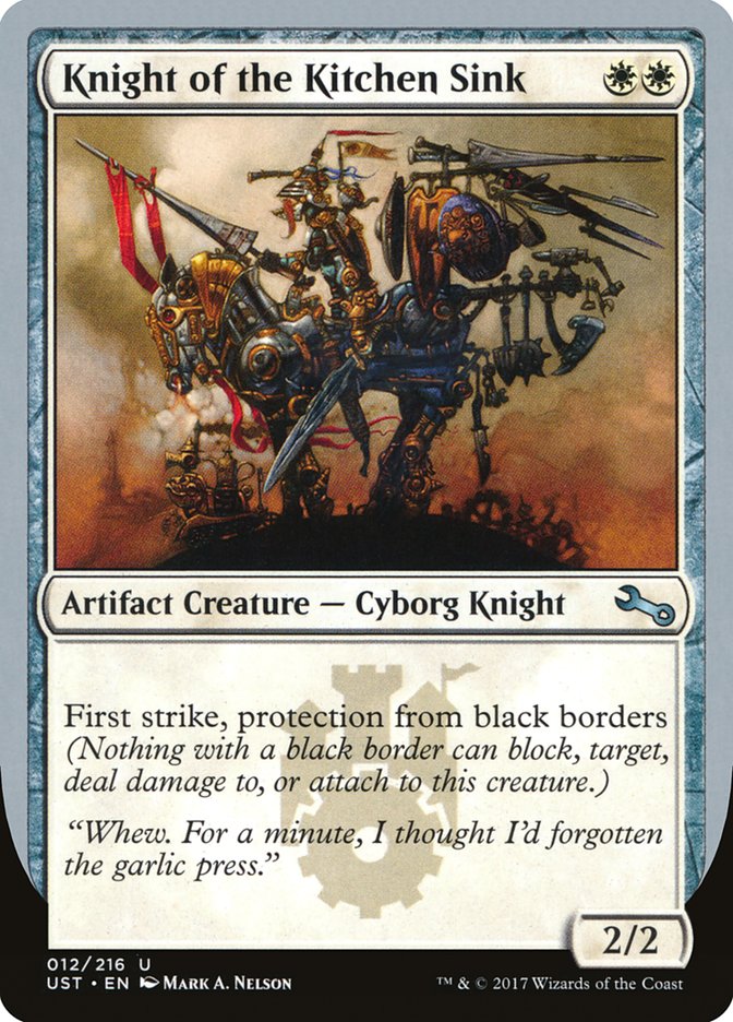 Knight of the Kitchen Sink ("protection from black border") [Unstable] | Gaming Infinity