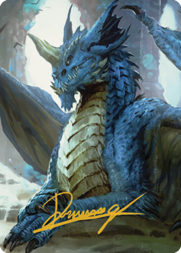 Young Blue Dragon Art Card (Gold-Stamped Signature) [Commander Legends: Battle for Baldur's Gate Art Series] | Gaming Infinity