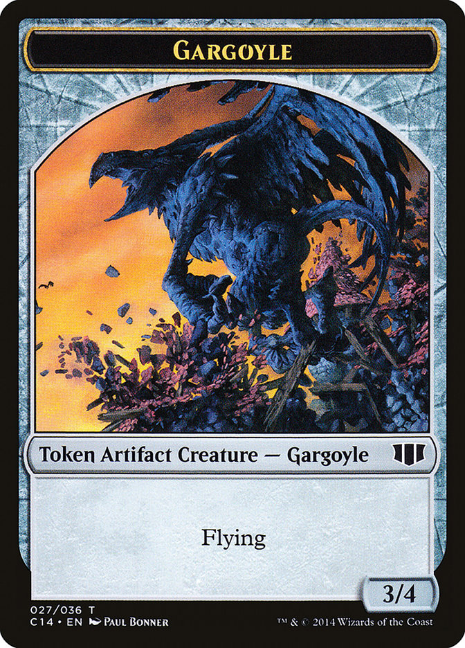 Gargoyle // Elf Warrior Double-sided Token [Commander 2014 Tokens] | Gaming Infinity