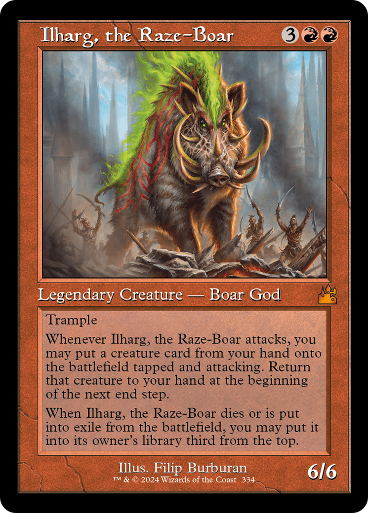 Ilharg, the Raze-Boar (Retro Frame) [Ravnica Remastered] | Gaming Infinity