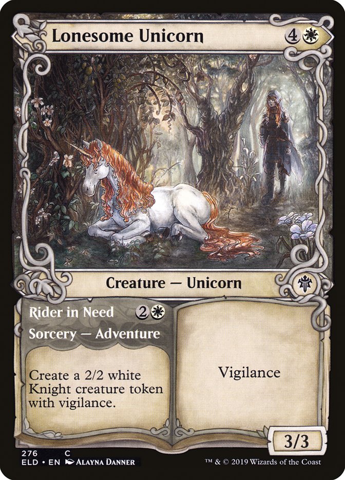 Lonesome Unicorn // Rider in Need (Showcase) [Throne of Eldraine] | Gaming Infinity