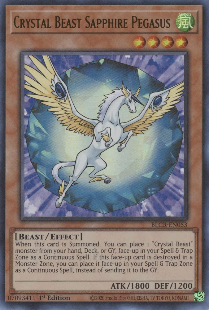 Crystal Beast Sapphire Pegasus [BLCR-EN053] Ultra Rare | Gaming Infinity