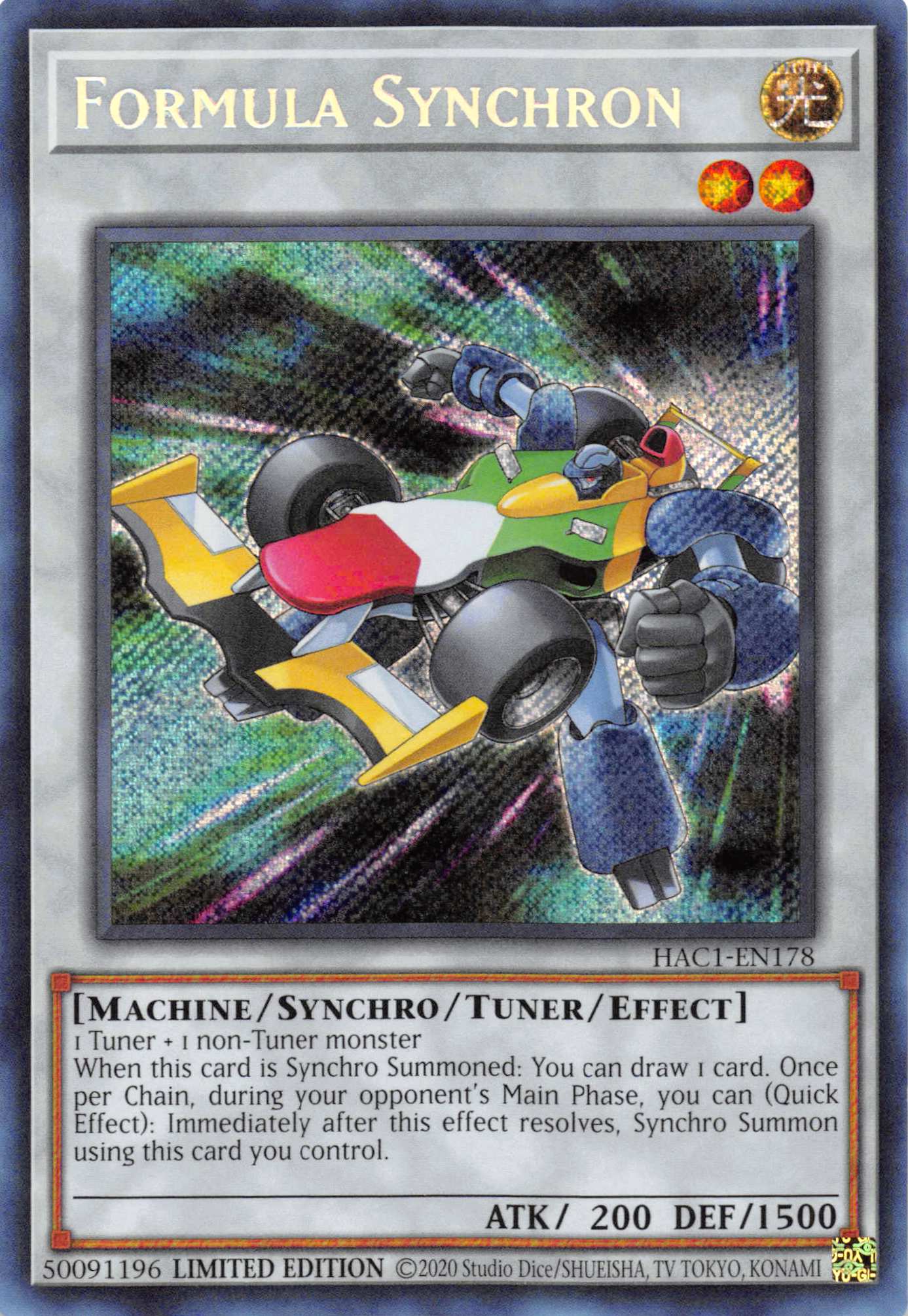 Formula Synchron [HAC1-EN178] Secret Rare | Gaming Infinity