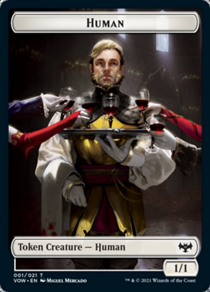 Human (001) // Treasure Double-sided Token [Innistrad: Crimson Vow Tokens] | Gaming Infinity