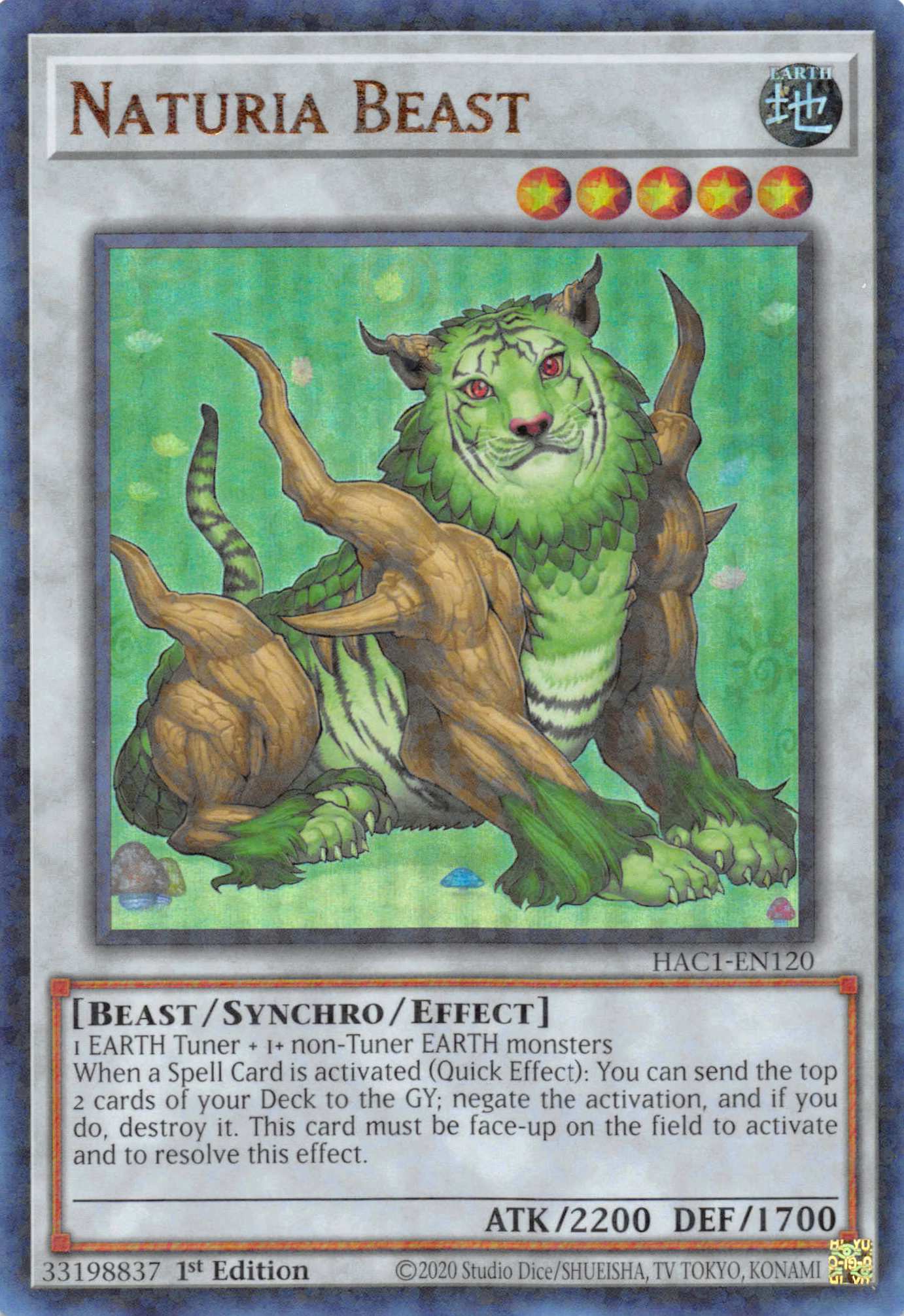 Naturia Beast (Duel Terminal) [HAC1-EN120] Parallel Rare | Gaming Infinity