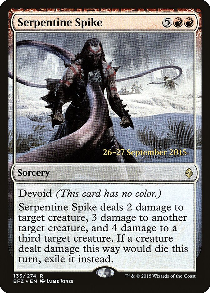 Serpentine Spike  [Battle for Zendikar Prerelease Promos] | Gaming Infinity