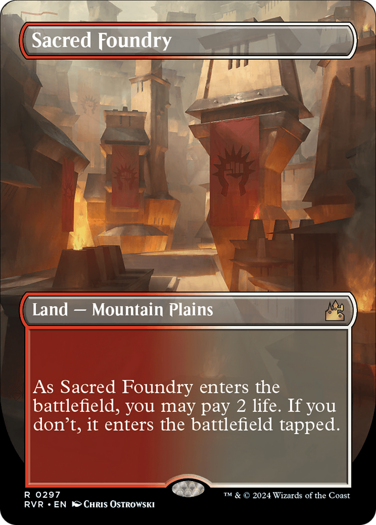 Sacred Foundry (Borderless) [Ravnica Remastered] | Gaming Infinity