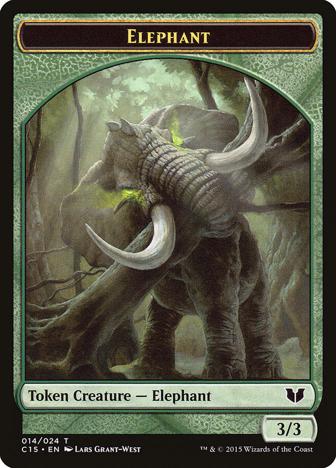 Elephant // Saproling Double-Sided Token [Commander 2015 Tokens] | Gaming Infinity