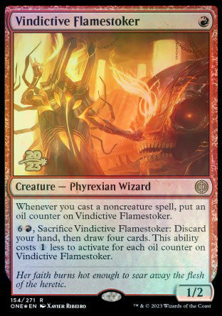 Vindictive Flamestoker [Phyrexia: All Will Be One Prerelease Promos] | Gaming Infinity