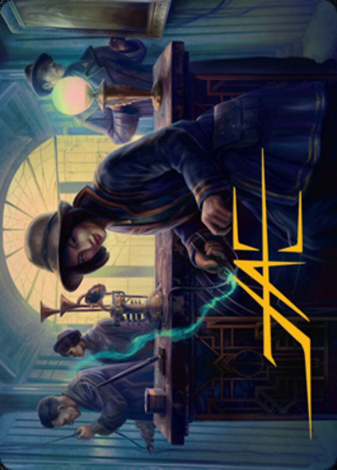 Wiretapping Art Card (Gold-Stamped Signature) [Streets of New Capenna Art Series] | Gaming Infinity