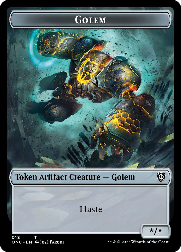 The Monarch // Golem Double-Sided Token [Phyrexia: All Will Be One Commander Tokens] | Gaming Infinity