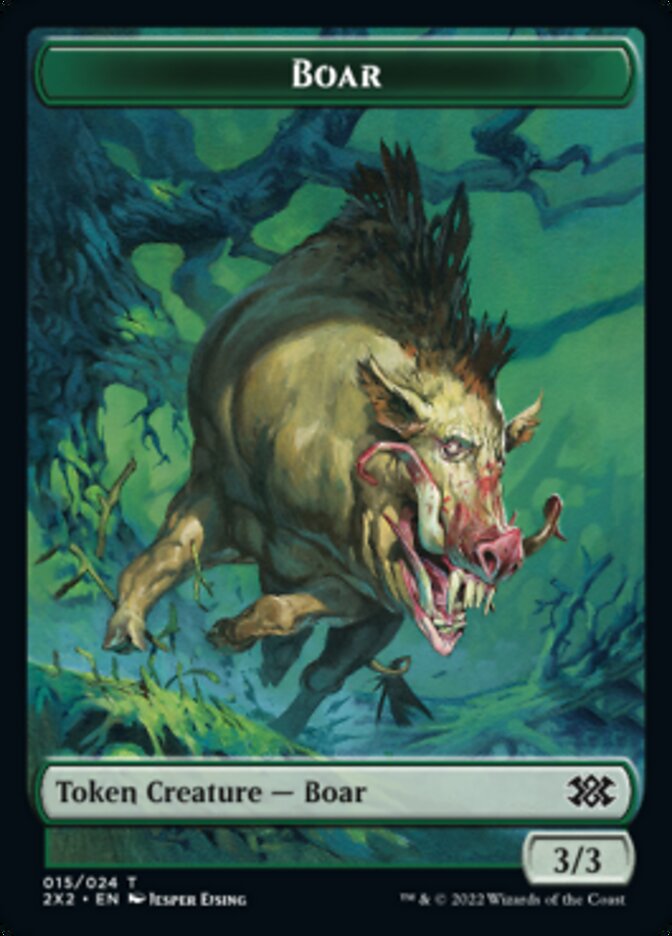 Boar // Monk Double-sided Token [Double Masters 2022 Tokens] | Gaming Infinity