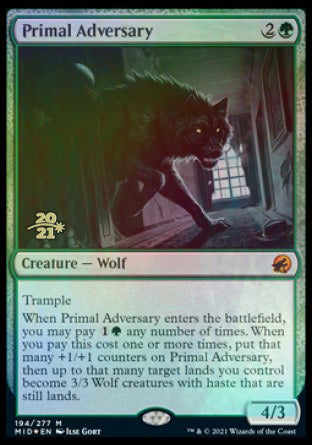 Primal Adversary [Innistrad: Midnight Hunt Prerelease Promos] | Gaming Infinity