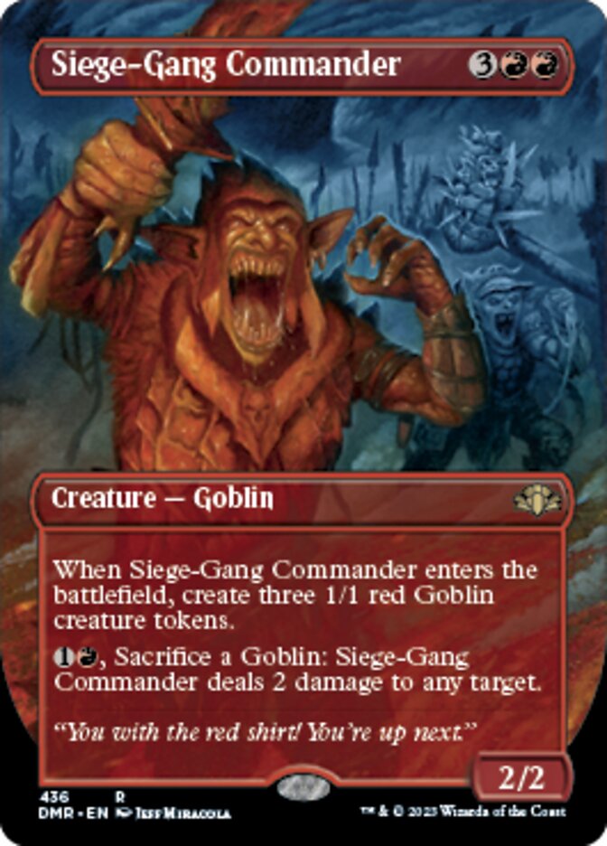 Siege-Gang Commander (Borderless Alternate Art) [Dominaria Remastered] | Gaming Infinity