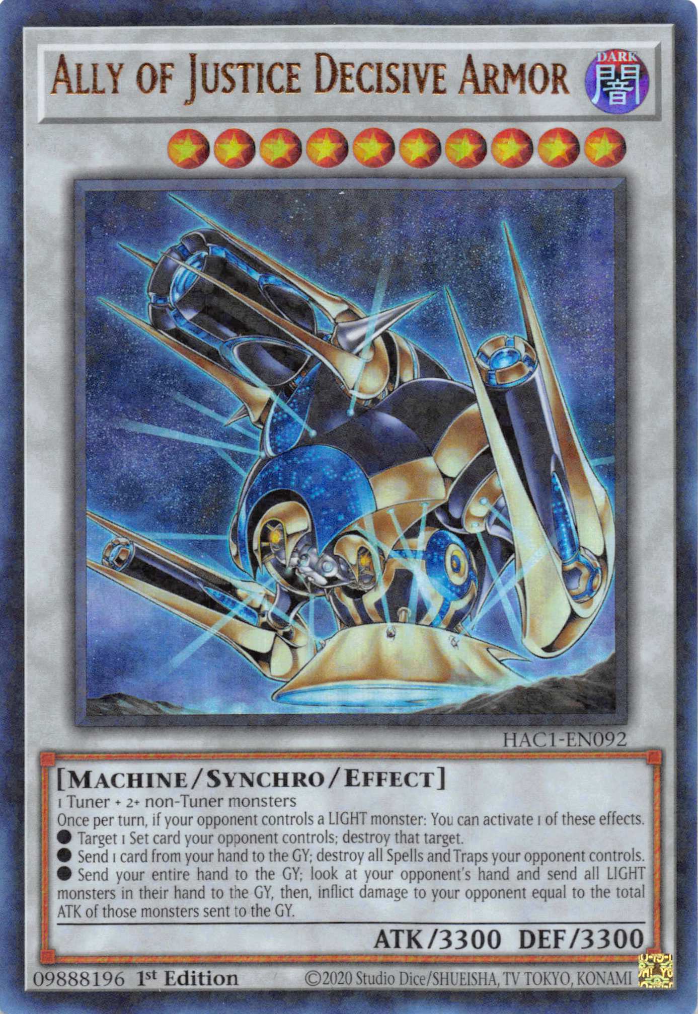 Ally of Justice Decisive Armor (Duel Terminal) [HAC1-EN092] Parallel Rare | Gaming Infinity