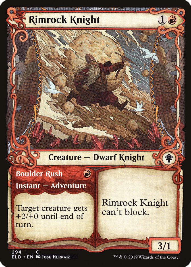 Rimrock Knight // Boulder Rush (Showcase) [Throne of Eldraine] | Gaming Infinity