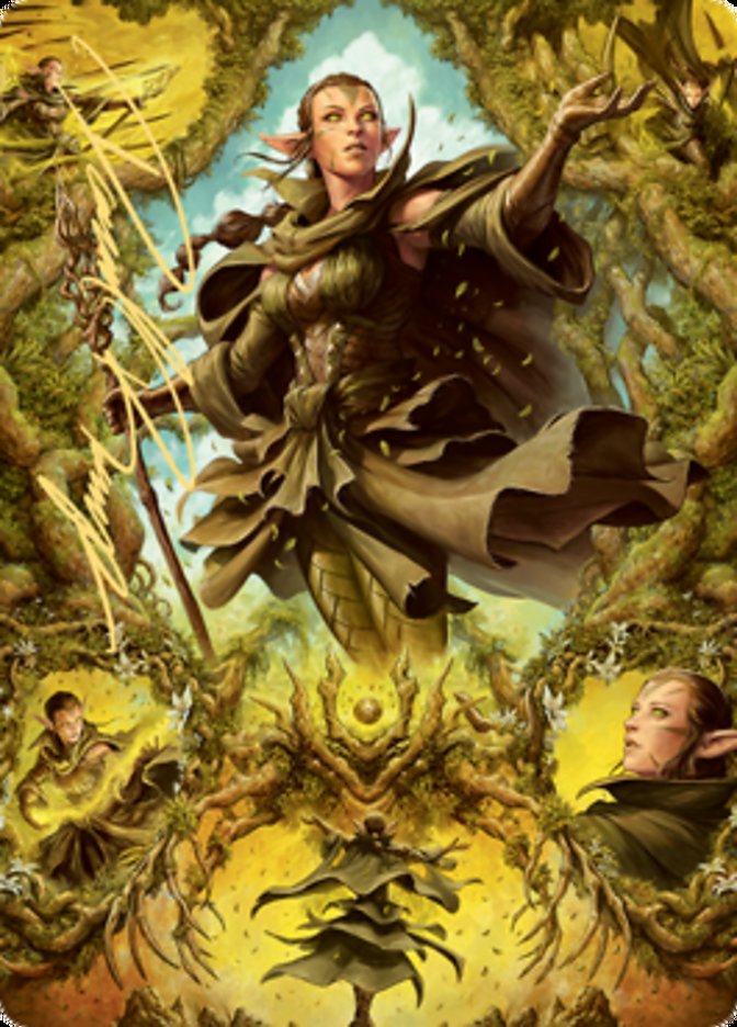 Nissa of Shadowed Boughs 2 Art Card (Gold-Stamped Signature) [Zendikar Rising Art Series] | Gaming Infinity