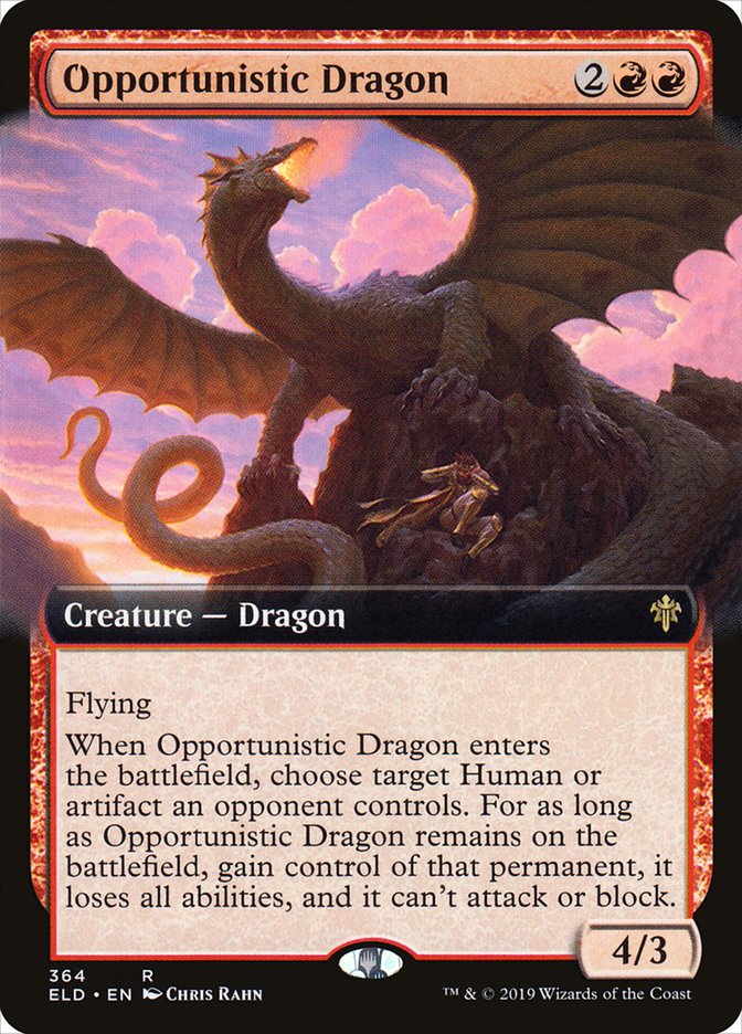 Opportunistic Dragon (Extended Art) [Throne of Eldraine] | Gaming Infinity