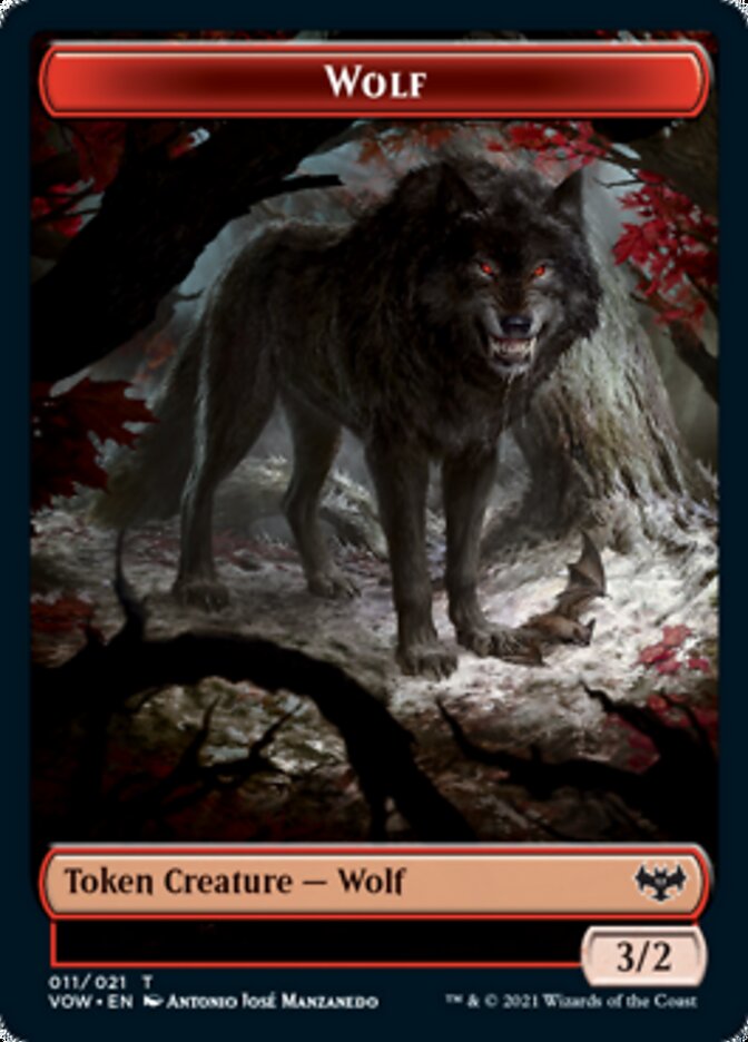 Wolf Token (011) [Innistrad: Crimson Vow Tokens] | Gaming Infinity