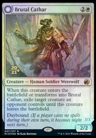 Brutal Cathar // Moonrage Brute [Innistrad: Midnight Hunt Prerelease Promos] | Gaming Infinity