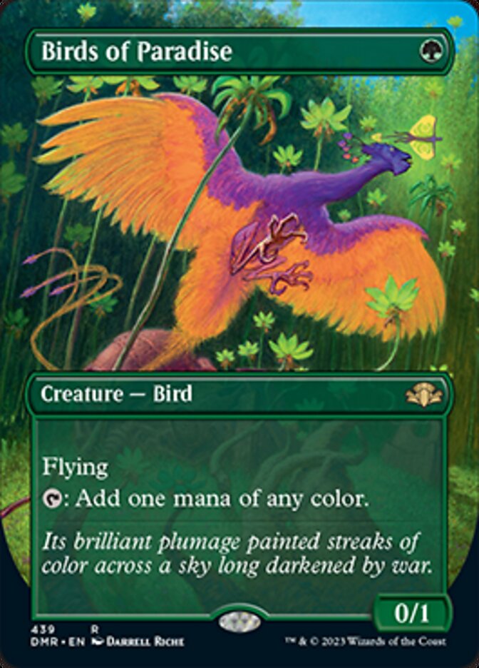 Birds of Paradise (Borderless Alternate Art) [Dominaria Remastered] | Gaming Infinity