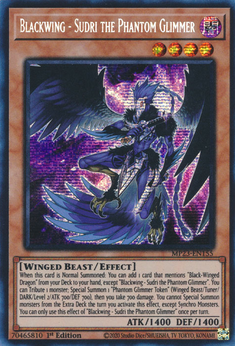 Blackwing - Sudri the Phantom Glimmer [MP23-EN155] Prismatic Secret Rare | Gaming Infinity