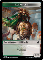 Elf Knight // Angel (0003) Double-Sided Token [Ravnica Remastered Tokens] | Gaming Infinity
