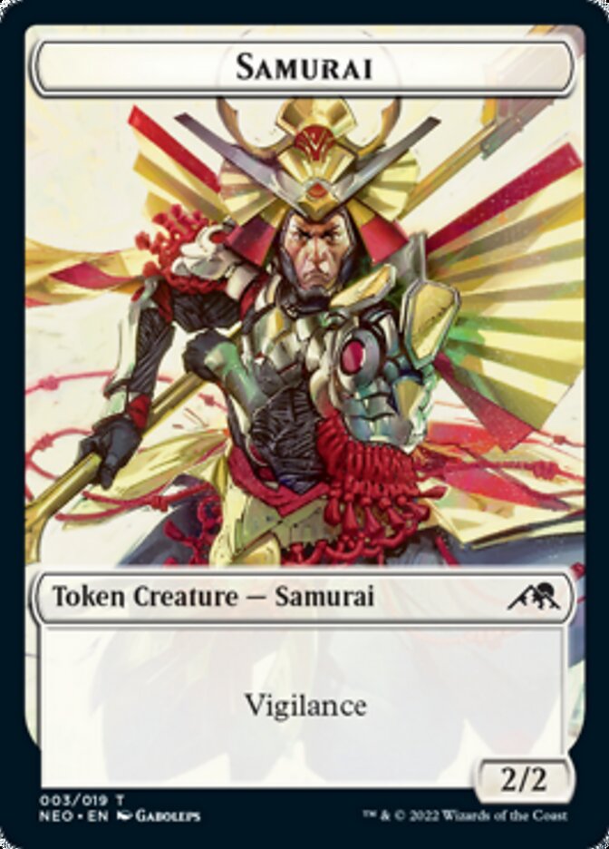 Samurai // Tamiyo's Notebook Double-sided Token [Kamigawa: Neon Dynasty Tokens] | Gaming Infinity