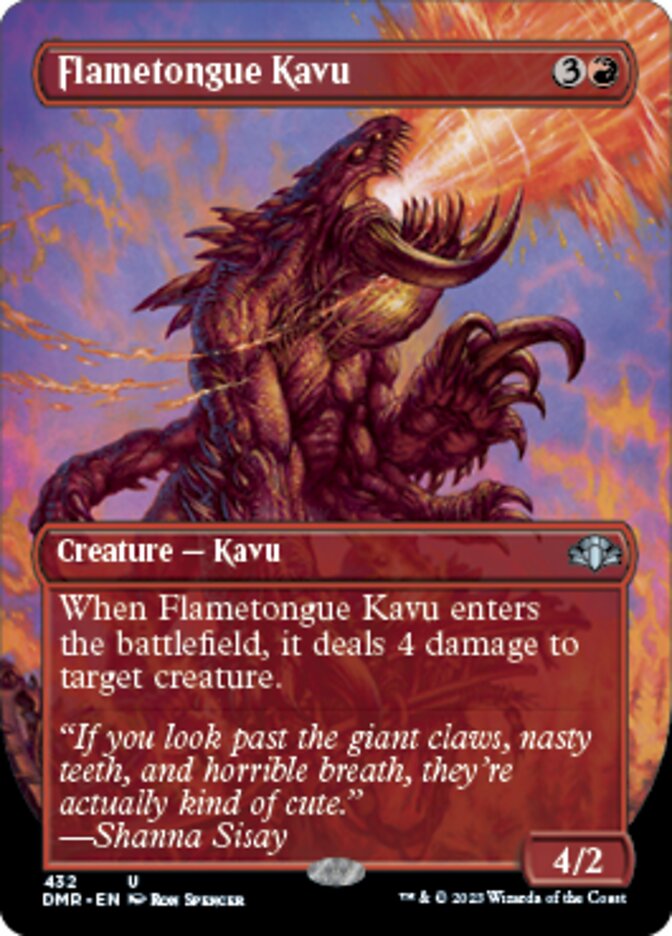 Flametongue Kavu (Borderless Alternate Art) [Dominaria Remastered] | Gaming Infinity