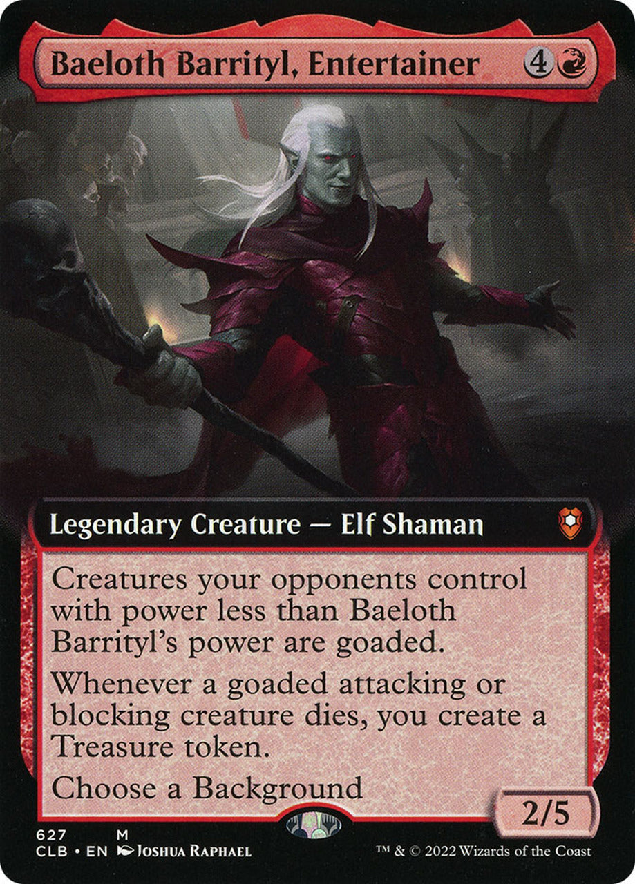 Baeloth Barrityl, Entertainer (Extended Art) [Commander Legends: Battle for Baldur's Gate] | Gaming Infinity
