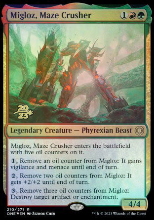 Migloz, Maze Crusher [Phyrexia: All Will Be One Prerelease Promos] | Gaming Infinity