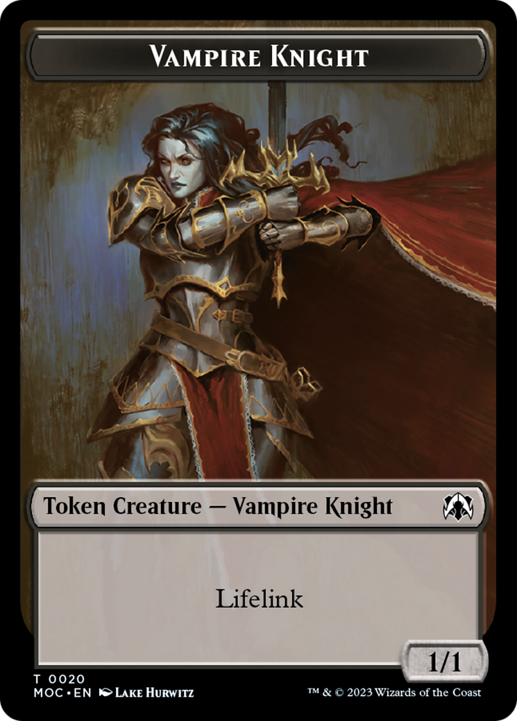 Vampire Knight // Soldier Double-Sided Token [March of the Machine Commander Tokens] | Gaming Infinity