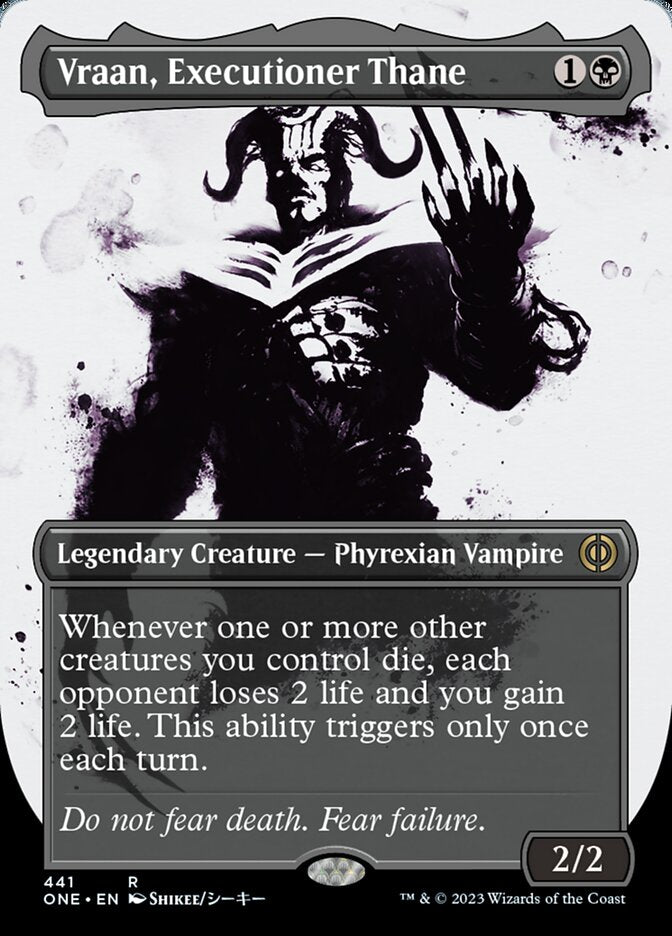 Vraan, Executioner Thane (Borderless Ichor Step-and-Compleat Foil) [Phyrexia: All Will Be One] | Gaming Infinity