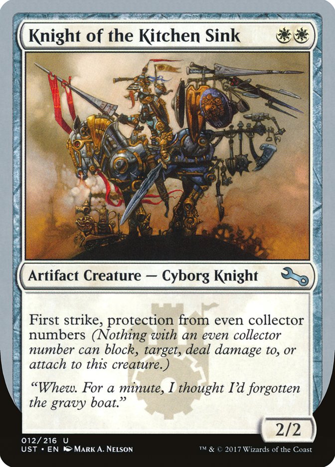 Knight of the Kitchen Sink ("protection from even collector numbers") [Unstable] | Gaming Infinity