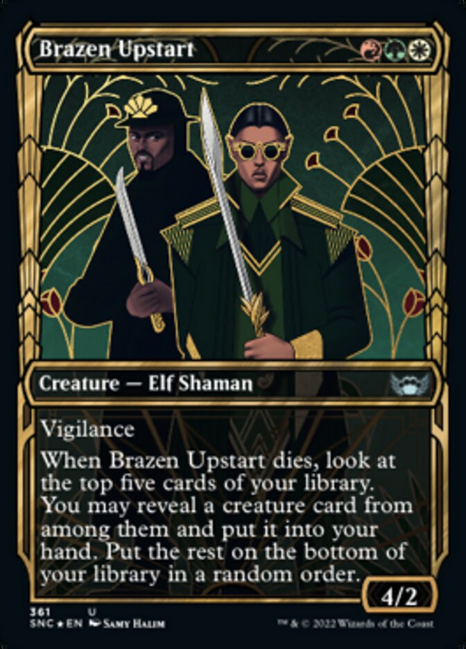 Brazen Upstart (Showcase Golden Age Gilded Foil) [Streets of New Capenna] | Gaming Infinity