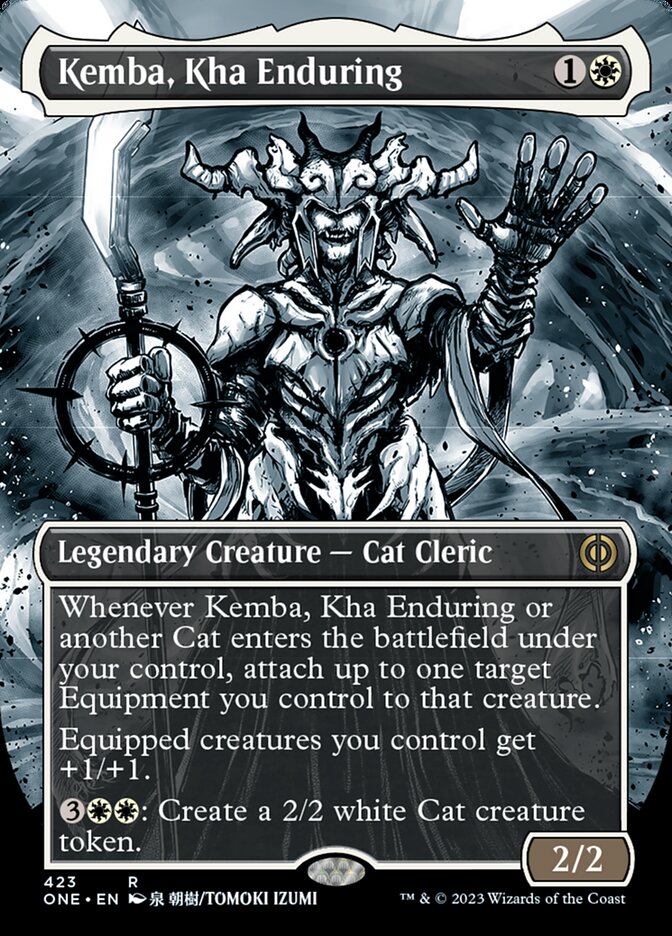 Kemba, Kha Enduring (Borderless Manga Step-and-Compleat Foil) [Phyrexia: All Will Be One] | Gaming Infinity