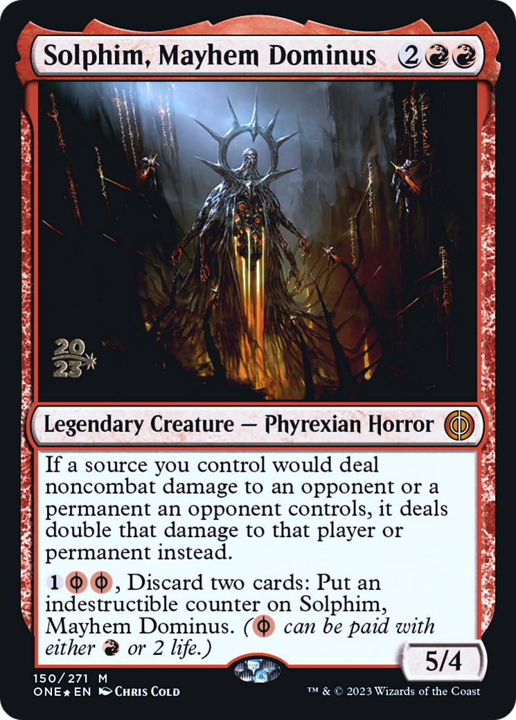 Solphim, Mayhem Dominus [Phyrexia: All Will Be One Prerelease Promos] | Gaming Infinity