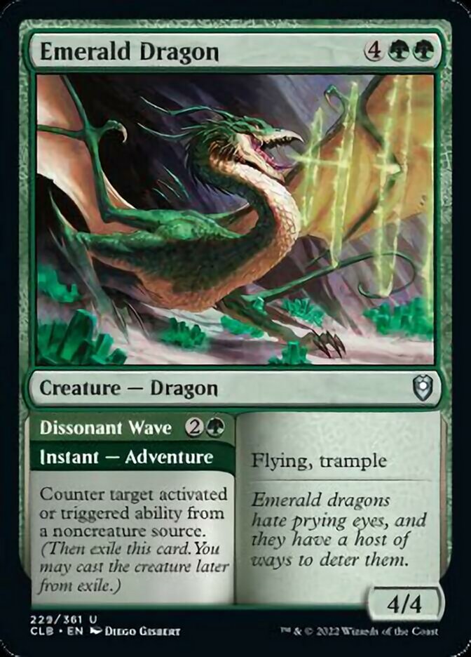 Emerald Dragon // Dissonant Wave [Commander Legends: Battle for Baldur's Gate] | Gaming Infinity