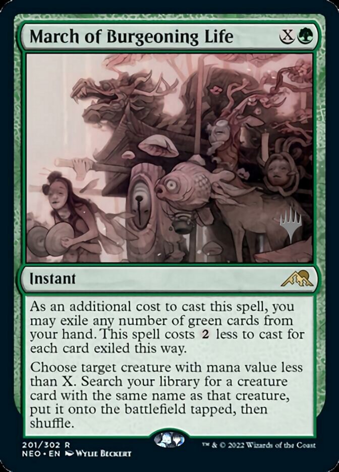 March of Burgeoning Life (Promo Pack) [Kamigawa: Neon Dynasty Promos] | Gaming Infinity