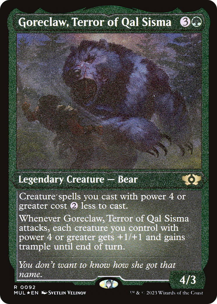 Goreclaw, Terror of Qal Sisma (Foil Etched) [Multiverse Legends] | Gaming Infinity