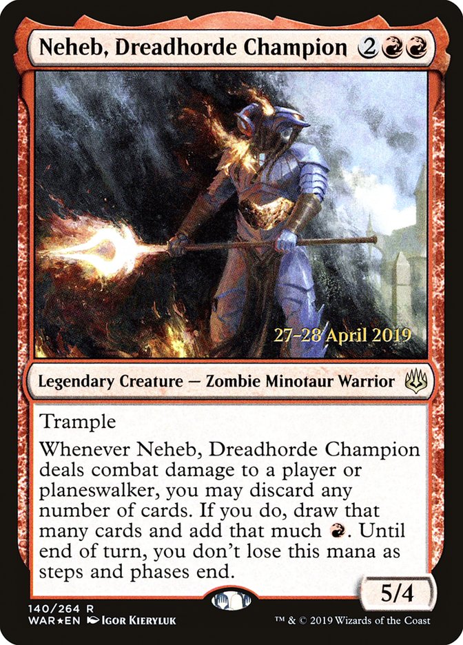 Neheb, Dreadhorde Champion  [War of the Spark Prerelease Promos] | Gaming Infinity