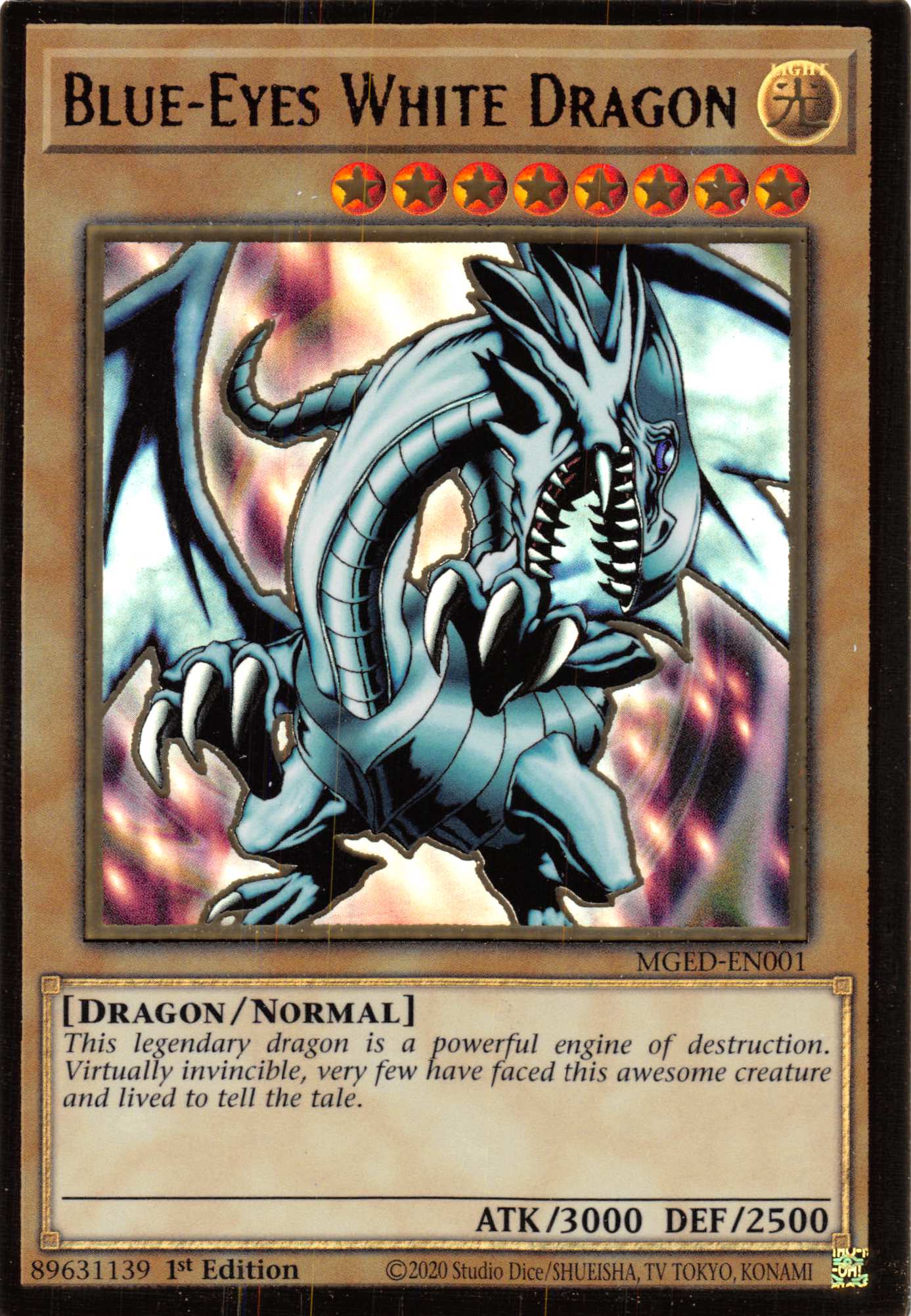 Blue-Eyes White Dragon (Alternate Art) [MGED-EN001] Gold Rare | Gaming Infinity