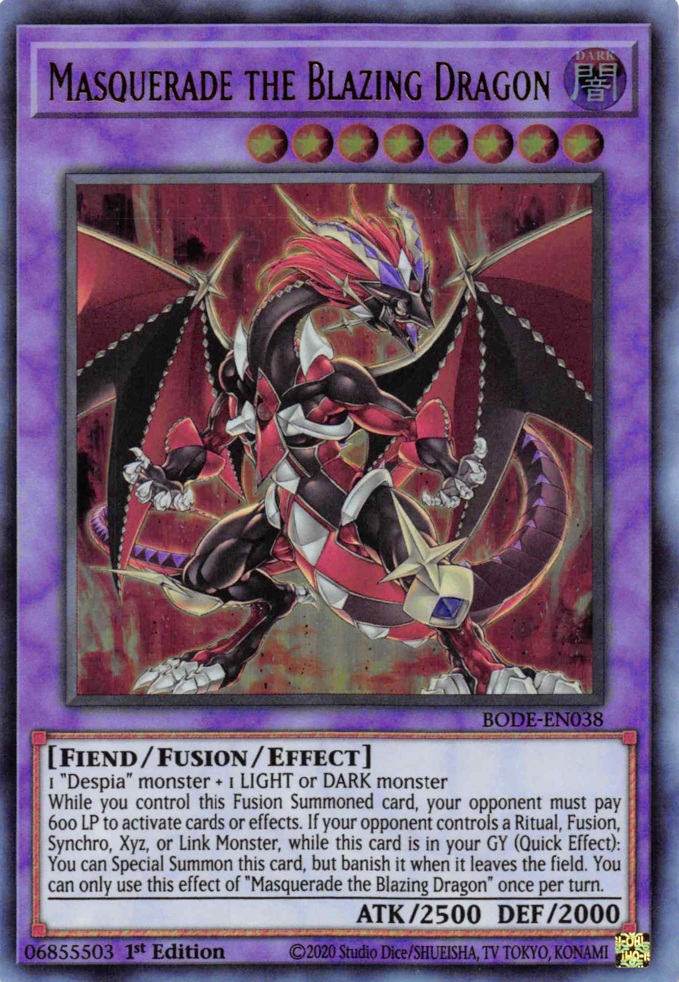 Masquerade the Blazing Dragon [BODE-EN038] Ultra Rare | Gaming Infinity