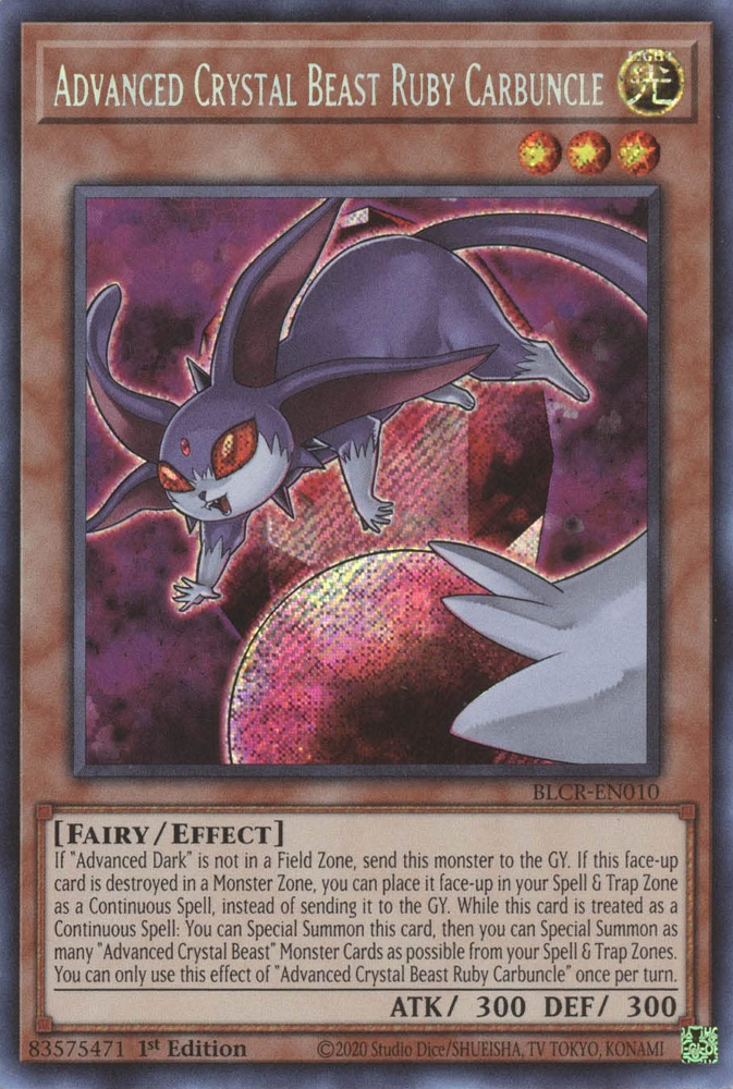 Advanced Crystal Beast Ruby Carbuncle [BLCR-EN010] Secret Rare | Gaming Infinity