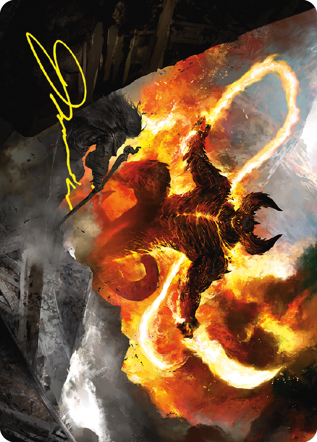 The Balrog, Flame of Udun Art Card (Gold-Stamped Signature) [The Lord of the Rings: Tales of Middle-earth Art Series] | Gaming Infinity