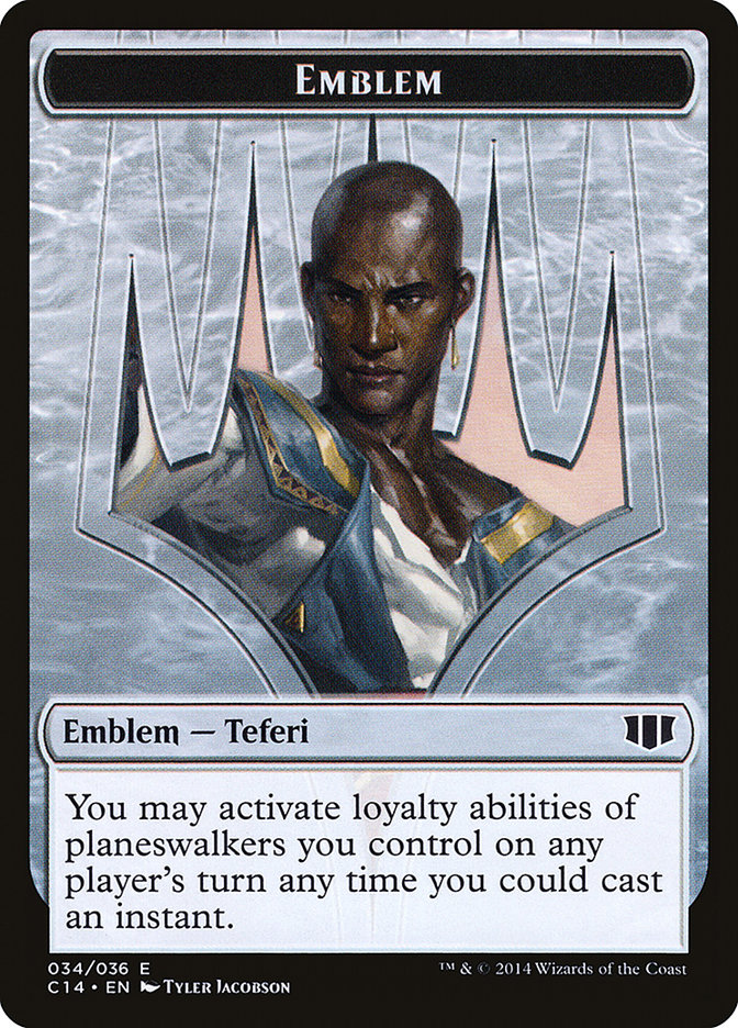 Teferi, Temporal Archmage Emblem // Zombie (011/036) Double-sided Token [Commander 2014 Tokens] | Gaming Infinity