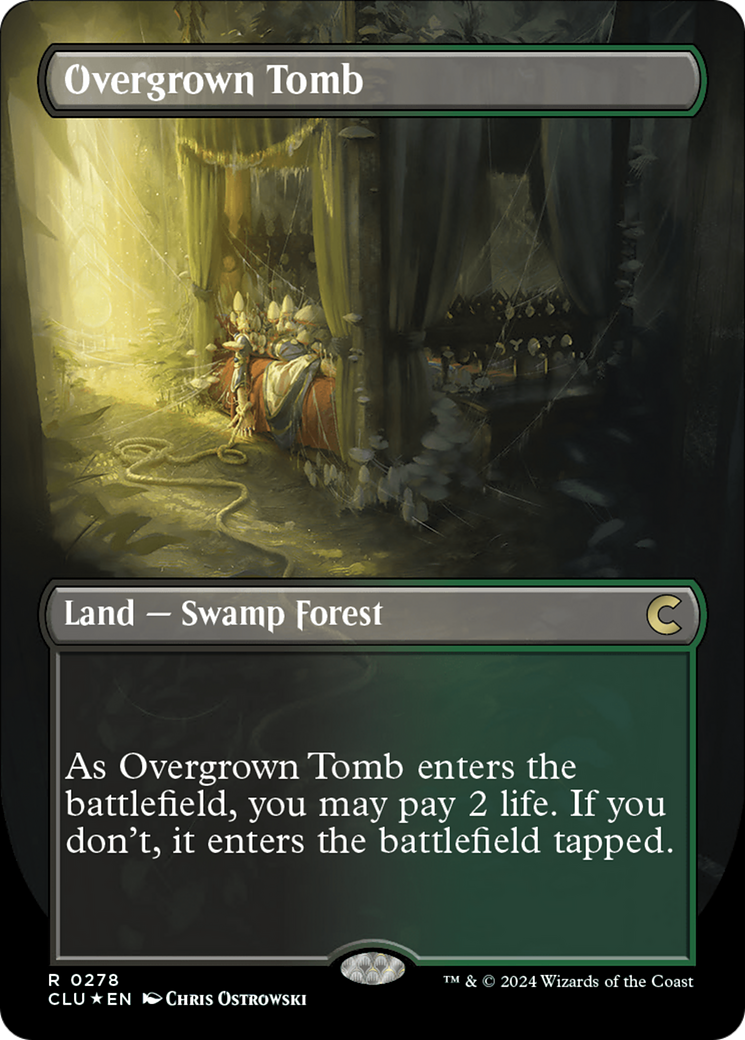 Overgrown Tomb (Borderless) [Ravnica: Clue Edition] | Gaming Infinity