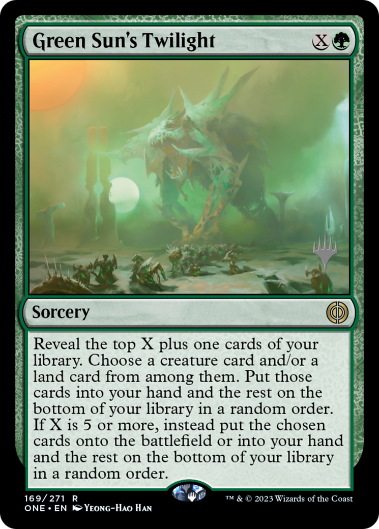 Green Sun's Twilight (Promo Pack) [Phyrexia: All Will Be One Promos] | Gaming Infinity