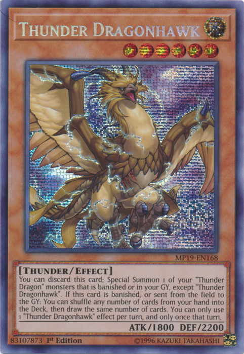 Thunder Dragonhawk [MP19-EN168] Prismatic Secret Rare | Gaming Infinity