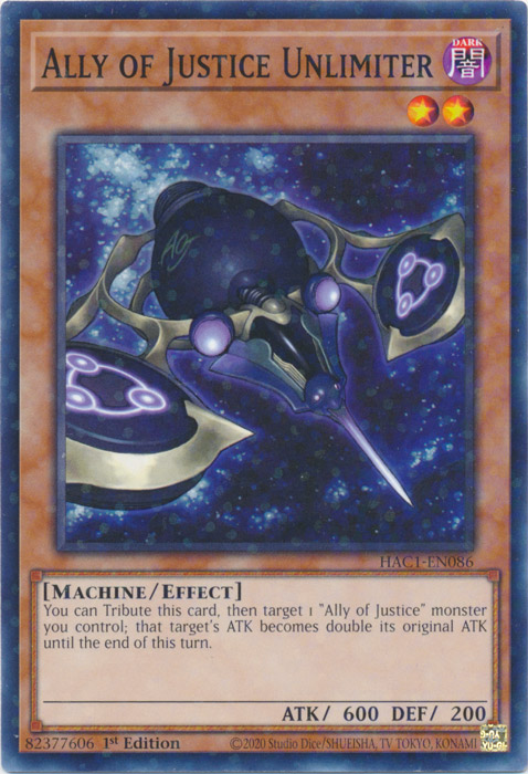 Ally of Justice Unlimiter (Duel Terminal) [HAC1-EN086] Common | Gaming Infinity